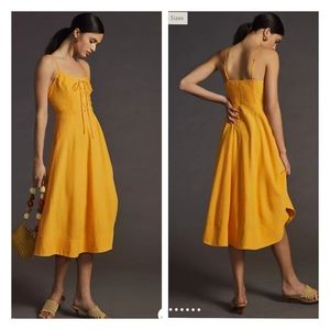 Anthropologie Maeve Lace-Up Midi Dress Size XL